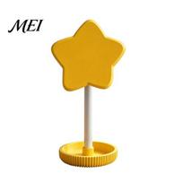 Headphone Holder With USB Storage Cute Star Stand with Tray, 3D Printed PLA Headset Hanger & Desk Anti-tangle Organizer, Macaron Color Gaming geltona