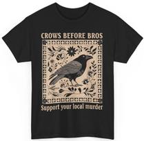 Crows Before Bros Gothic Crow Art T-Shirt Unisex Heavy Cotton Tee XXL