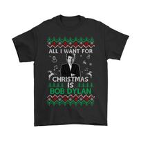 Merry Christmas Bob Dylan Heavy Cotton Full Size Black Men Women Shirt CM598 XXL