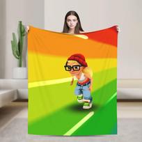 Subway Surfers Game Jake Blankets Soft Comfortable Plush Throw Blanket For Couch Chair Sofa Bed Flannel Bedspread Bed Cover Size: 75*100cm, Weight: 230 GSM