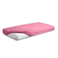 Prześcieradło frotte z gumką 130/140x190/200 premium różowe