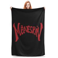 Maneskin red logo Blankets Soft Warm Flannel Throw Blanket Bedding for Bed Living room Picnic Travel Home Couch Size: 75*100cm, Weight: 230 GSM