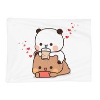 Peach And Goma Bubu Dudu Balloon Blanket Soft Warm Flannel Throw Blanket Cover for Bed Living room Picnic Travel Home Sofa Size: 75*100cm, Weight: 230 GSM