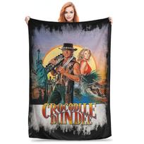 Crocodile Dundee Blanket Soft Warm Flannel Throw Blanket Bedding for Bed Living room Picnic Travel Home Sofa Size: 75*100cm, Weight: 230 GSM