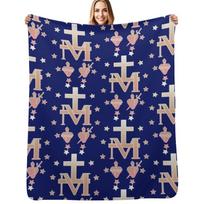 Miraculous Medal (Mdaille miraculeuse) Medal of Our Lady of Grace Throw Blanket Multi Use Warm Blanket for Living Room Bedroom Size: 75*100cm, Weight: 230 GSM
