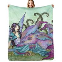 Let Sleeping Dragons Lie Throw Blanket Fade Resistant Durable Throw Blanket Size: 75*100cm, Weight: 230 GSM
