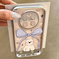 Creative Silicone Phone Case Mate 60 Pro Plus With Cartoon Bow Dog Design Anti Drop Shockproof Protective Cover Huawei Mate 70 Pro