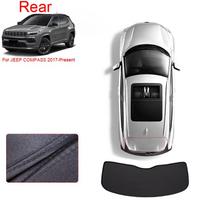 Car Black Window Privacy Sunshade For JEEP Compass 2017-Present Auto Anti-UV Heat Insulation Protect Cover Interior Accessory