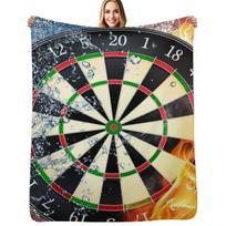 Dart Board Fire and Ice Throw Blanket Machine Washable Soft Warm Blanket Size: 75*100cm, Weight: 230 GSM