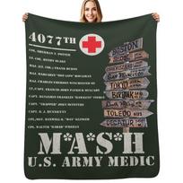 Mash TV Show Signpost Throw Blanket Soft Comfort Blanket for Reading Watching TV Size: 75*100cm, Weight: 230 GSM