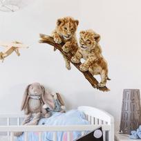 Cartoon Lion Wall Stickers Removable Peel & Stick For Kids Room Nursery Playroom Cute Animal Theme Decor
