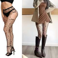 Elastic Plus Size Women Long Socks Thigh High Stocking Black White Lace Top Over The Knee Sexy Stockings With Silicone Anti-Slip One Size