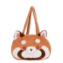 Embroidery Animal Shoulder Bag Large Capacity Red Panda Handbag Lovely Red Panda Plush Bag  School red panda