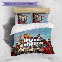 Grand theft auto Printed 3PCS Bedding Set Soft Breathable Duvet Cover Pillowcases Set Washable Bedroom Decor Home Gift 135cm*200cm