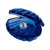 Atspindinčios Kristalinės Perlinės Kriauklės Dirbtinės Jūros Kriauklių Figūrėlės Amatai Papuošalų Vitrina Style 4 blue