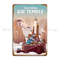 Visit The Southern Air Temple Adventure Is Only Yip Yip Away Poster Metal Plaque Club Create Club Bar Customized Tin Sign Poster 20X30CM beige