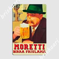 Birra Moretti Retro Ženklas 2 Plakatas Metalinė Plokštelė sukurti Sienos Urvo Freska Sieninė Tapyba vakarėlis Skardinis ženklas Plakatai 20X30CM orange