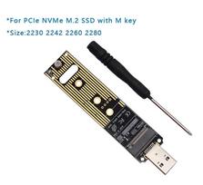 M.2 NVME SSD to USB 3.1 Adapter PCI-E to USB-A 3.0 Internal Converter Card New