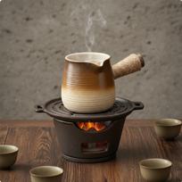 opening Flame Tea Kettle Large Capacity Clay Teapot with Lid Dry Heat Ceramic Pot for Cooktop Fambe 500ML