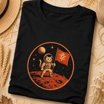 Japanese Space Cat Tshirt, Mid Century Sci-Fi Graphic Tee, Minimalist Retro Kanji Tee, Japanese Vintage Graphic Tee, Retro Kanji Cat Graphic XL