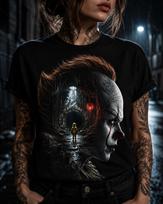 Creepy Clown Sewer Nightmare Horror T-Shirt, Red Balloon Dark Carnival Tee M