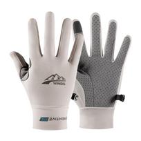 Breathable Sunscreen Ice Silk Gloves Mittens Summer Sunscreen Gloves Sun Protection Gloves  Driving L-Grey Full Finger