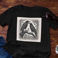 Raven Shirt | Gothic Corvid Artwork, Norse Mythology Cotton Tee S