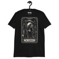 The Burnout Tarot Shirt, Grim Reaper Coffee Tee, Funny Gothic Shirt, Dark Humor TShirt, Burnout Skeleton Goth Clothing 2XL