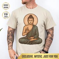 Buddha T-Shirt Vintage Meditation Graphic | Spiritual Zen Shirt | Unisex Mindfulness Tee | Buddhist Gift for Yoga & Peace Lovers | Boho Tee S