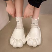 Cat's paw winter warm cotton slippers women's non-slip bag head home shoes plush indoor home thick-soled cotton slippers 36-37