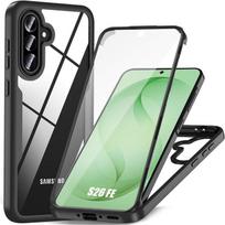 Coque pour Samsung Galaxy S26 FE, Intégrale Avant TPU Souple et Arrière PC Rigide - Noir juoda