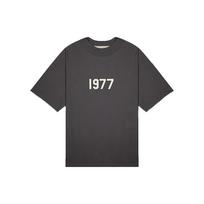Fear Of God Essentials 1977 Series Ss22 Kids Tee Iron Digital Flocking Round Neck Short Sleeve T-Shirt Kids Tops Black-Iron FOG-SS22-352 XXL