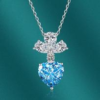 BELLA BOX Temperament Love Pendant Necklace Multiple Colour Fashion Wedding Engagement Jewelry mėlyna