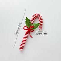 1PC Christmas Tree Candy Cane Picks Holidays Woolen Candy Roll Decorations New Year Tree Decor Office Multiple Options Available