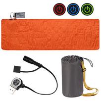 USB Heating Sleeping Mat Outdoor Electric Heating Pads 3-Level Adjustable Camping Tent Sleeping Mattress Thermal pad Foot Warmer oranžinė