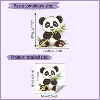 Self Adhesive Switch Plate Stickers Cartoon Panda Bamboo Peel and Stick Removable Waterproof 14x14cm