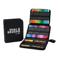 60/72 Color Double Tip Marker Pen, Brush Tip Fine Tip Acrylic Paint Pen