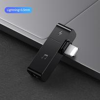 USAMS Adapter AU12 2w1 Lightning + 3.5mm black SJ385LN01 (US-SJ385)