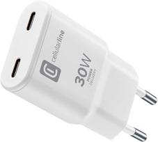 Cellular line USB-C Duo GaN Travel Charger 30W White
