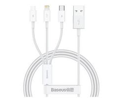 Baseus SUP0003529 USB cable USB 3.2 Gen 1 (3.1 Gen 1) 1 m USB A USB C/Micro USB-A/Lightning White