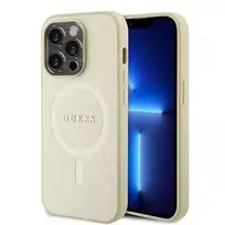 GUESS GUHMP15XPSAHMCB iPhone 15 Pro Max 6.7" gold|gold hardcase Saffiano MagSafe