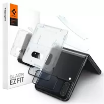 Spigen TEMPERED GLASS GLASS FC "EZ FIT" + HINGE FILM 2-PACK FOR GALAXY Z FLIP 4 BLACK