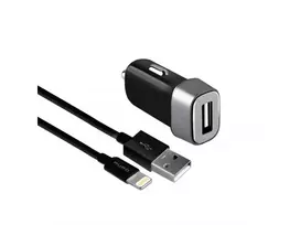 PURO MCHUSBAPLTCBLK car charger | 5W | MFi | USB-A | with Lightning cable included | black
