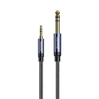 USAMS 3.5mm to 6.35mm audio jack adapter, 1.2m, black | black SJ539YP01 (US-SJ539)
