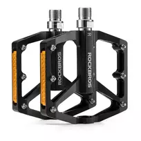 Rockbros K371 Reflective Aluminum Bicycle Pedals with Sealed Bearings - Black