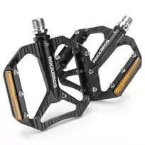 Rockbros C700 Reflective Aluminum Platform Bicycle Pedals - Black