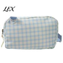 Fashionable Checkered Waist Pack Unisex Fanny Pack, Bag with Adjustable Strap, Stylish Travel Minimalist Solid Color Belt Crossbody Purse for mėlyna