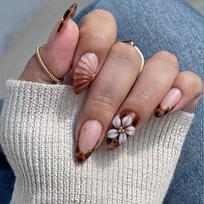 Leopard Print Press On Nail French Design Comfortable ABS Material No Tools Needed for Autumn Winter Event 1