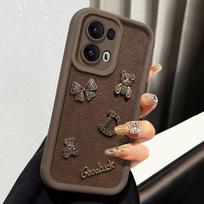 Full Coverage Shockproof Silicone Phone Case OPPO Reno13 Reno12 Pro With Bear Cartoon Texture Design OPPO Reno13