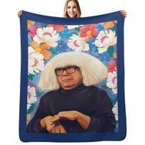 It_s Alway Sunny In Flowers Throw Blanket Cozy Throw Blanket Birthday Gift for Him Her Size: 75*100cm, Weight: 230 GSM